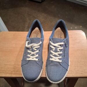 Clarks Denim Blue Lace-Up Sneakers
